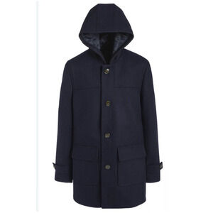 Ralph Lauren LRL Boys Coat 8R Wool Blend Duffle Buttons Blue